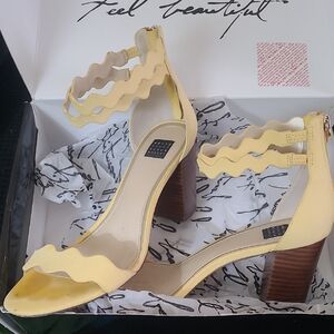 White House Black Market Yellow Heeled Sandals